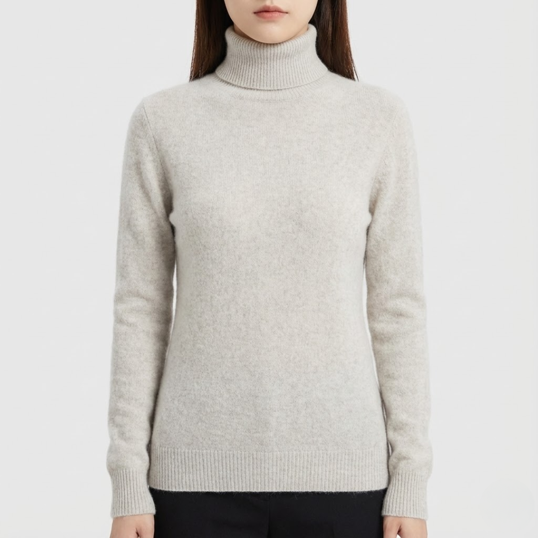Ara | Blød Højhalset Cashmere Strik | Damer Khaki Nuvenci.dk