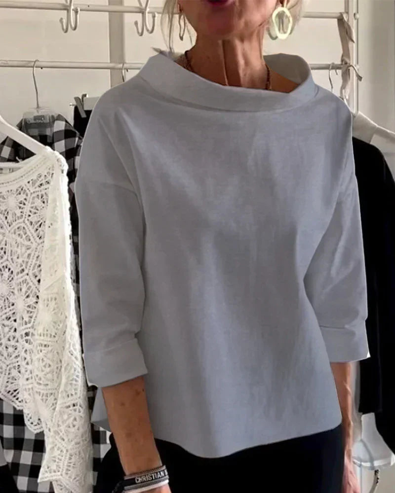 Arianna | Dametop – Elegant Stil til Hverdag og Fest Grå Nuvenci.dk