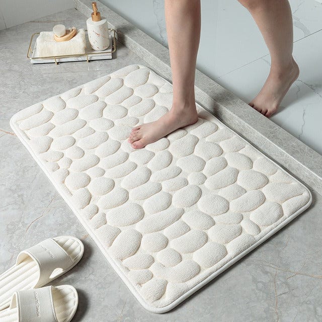 BathMat | Badeværelsesmåtte – Skridsikker Sikkerhed & Komfort Hvid Nuvenci.dk