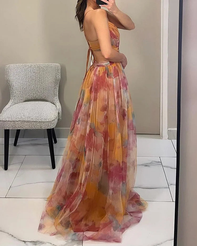Celeste | Women's Dress – Timeless Floral Chiffon Elegance 2