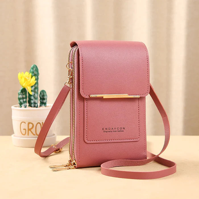 Bethany | Crossbody Taske – Anti-Tyveri & Hverdags Komfort Mørkerosa Nuvenci.dk