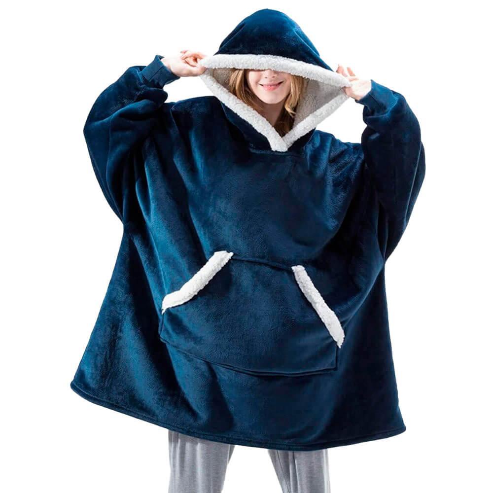 Betty | Luksuriøs Vintervarme Hoodie Dækken Blå One Size Nuvenci.dk