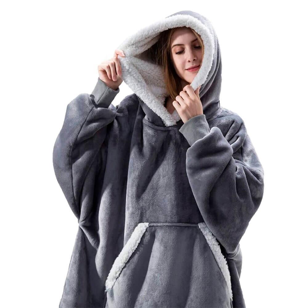 Betty | Luksuriøs Vintervarme Hoodie Dækken Grå One Size Nuvenci.dk