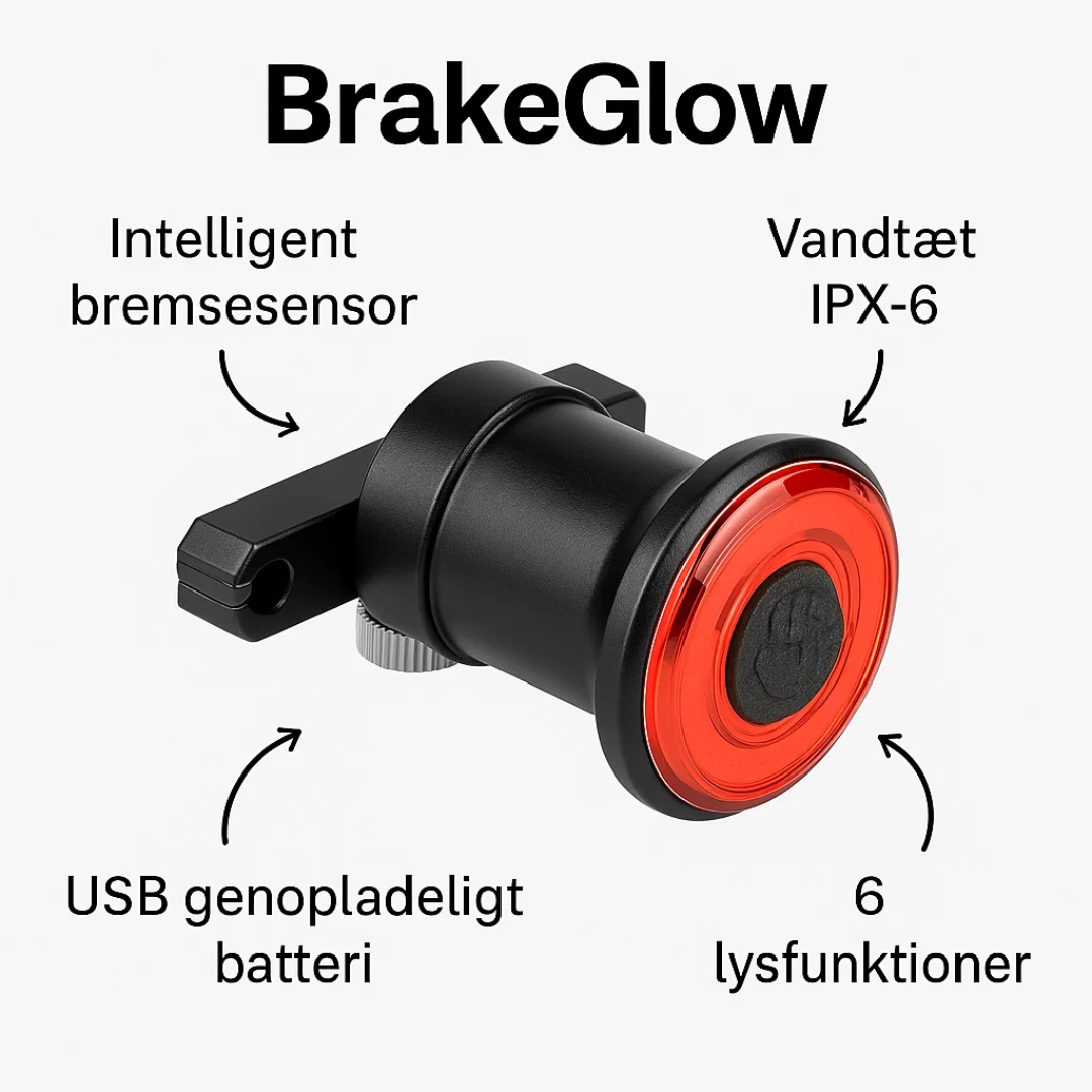 BrakeGlow | Ultra-intelligent baglygte til cykel Nuvenci.dk