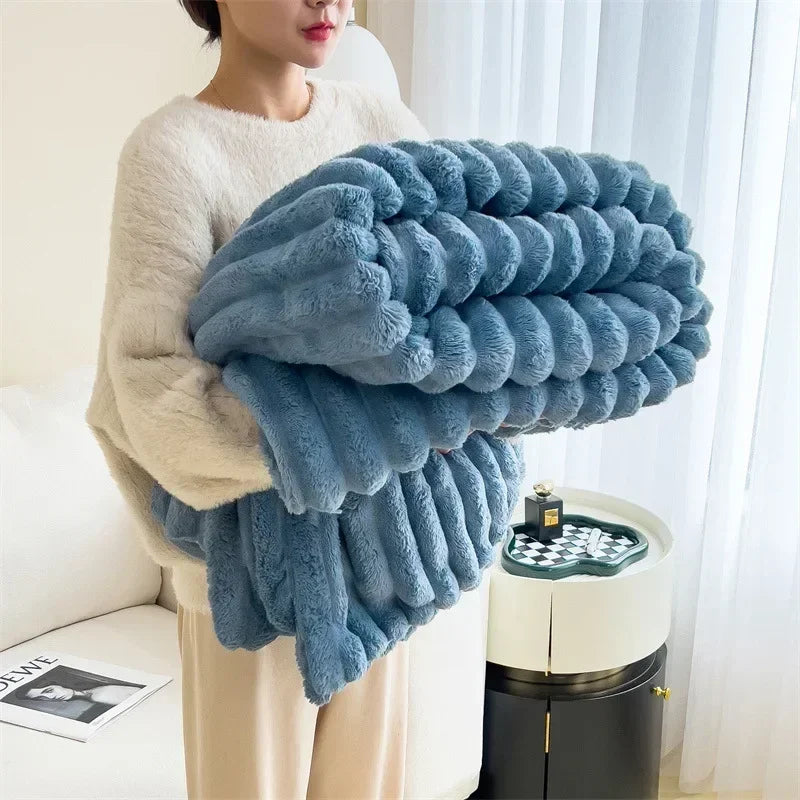 BunnyVelvet | Lækre Fleece-Tæppe Blå Nuvenci.dk