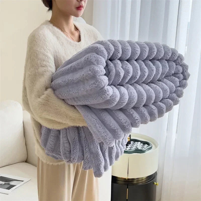 BunnyVelvet | Lækre Fleece-Tæppe Lilla Nuvenci.dk
