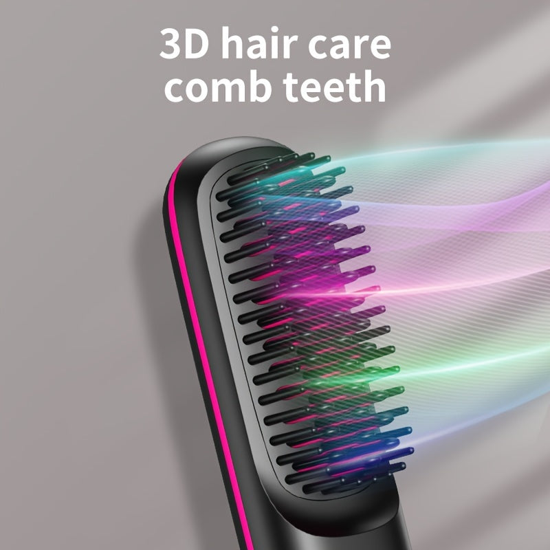 GlowStraight | Hårkam – Sikker Anti-Skalde USB Opladning