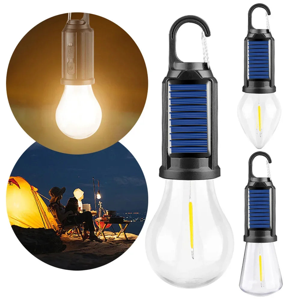 CampGlow | Solcelledrevet genopladelig campinglampe med krog Nuvenci.dk