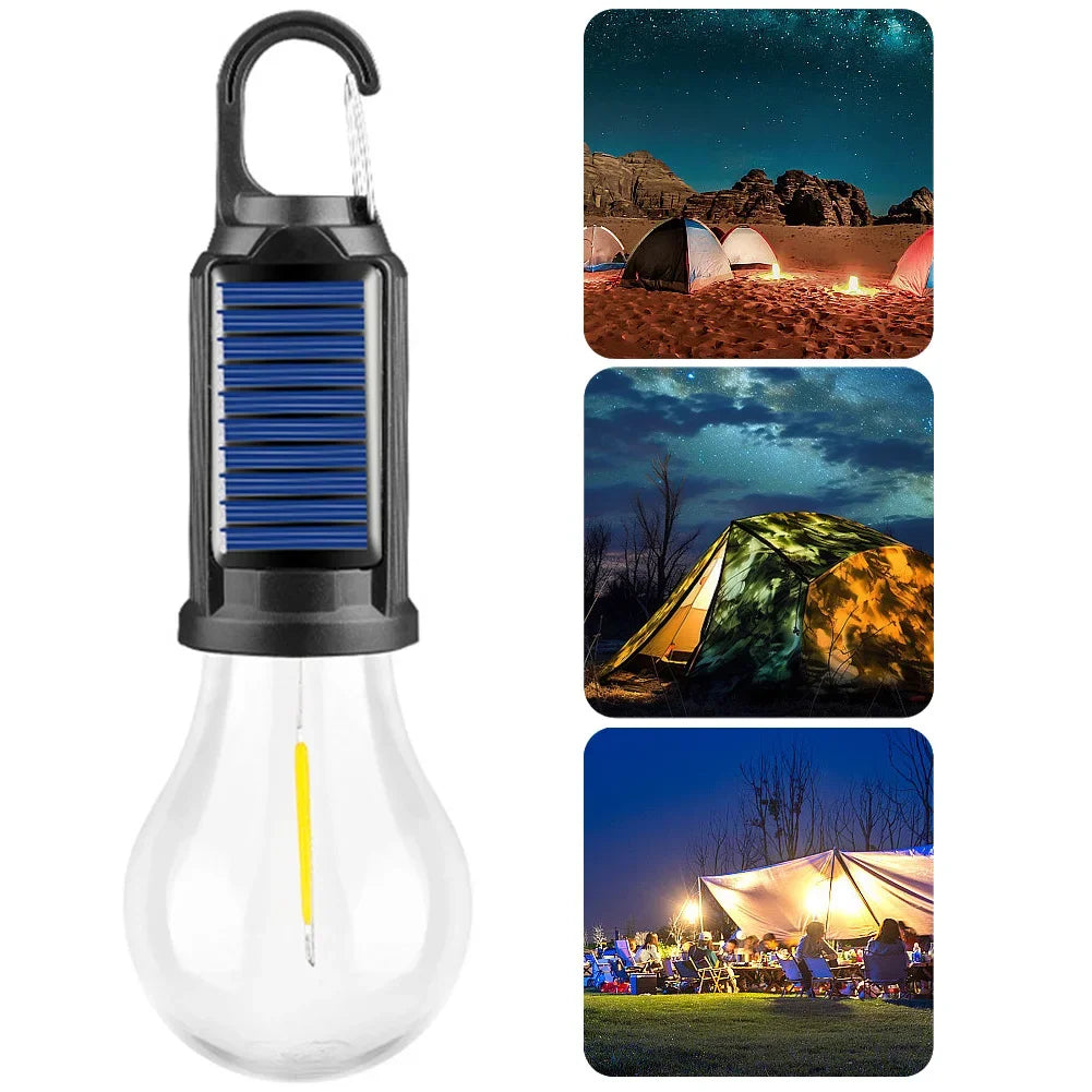 CampGlow | Solcelledrevet genopladelig campinglampe med krog Nuvenci.dk