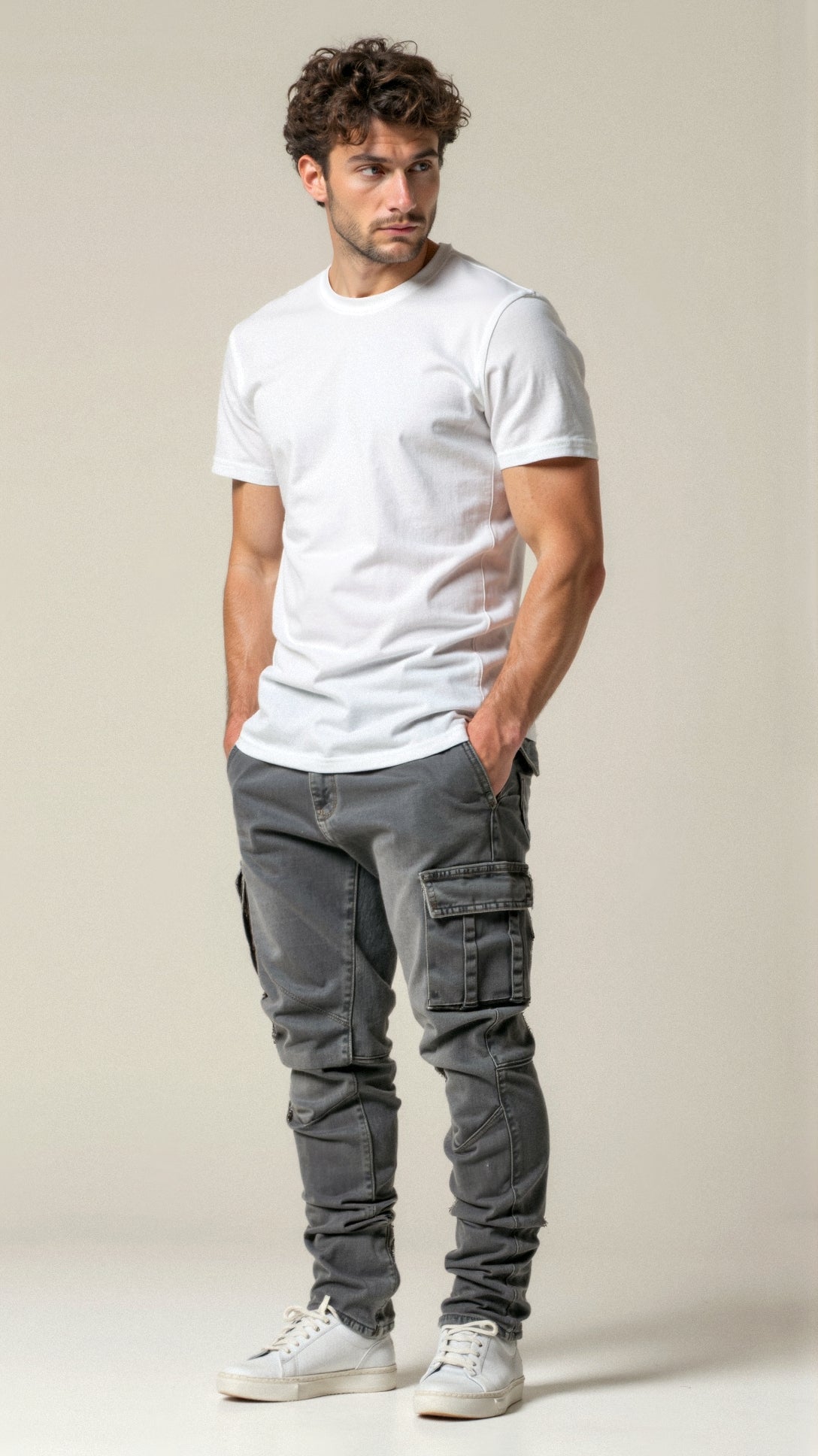 Caspar | Elastiske Cargo-Jeans | Herre Nuvenci.dk