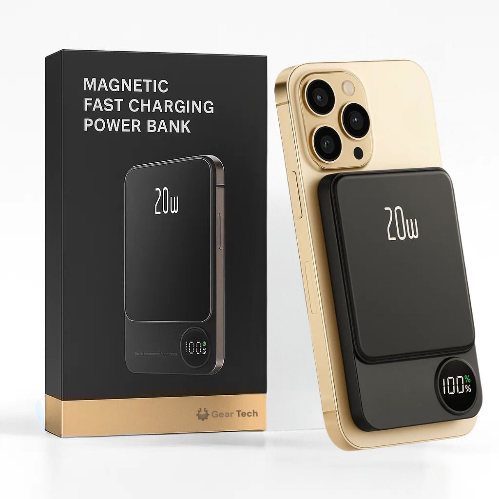 ChargeSphere | Magnetisk Powerbank – Hurtig og Sikker Opladning på Farten Nuvenci.dk