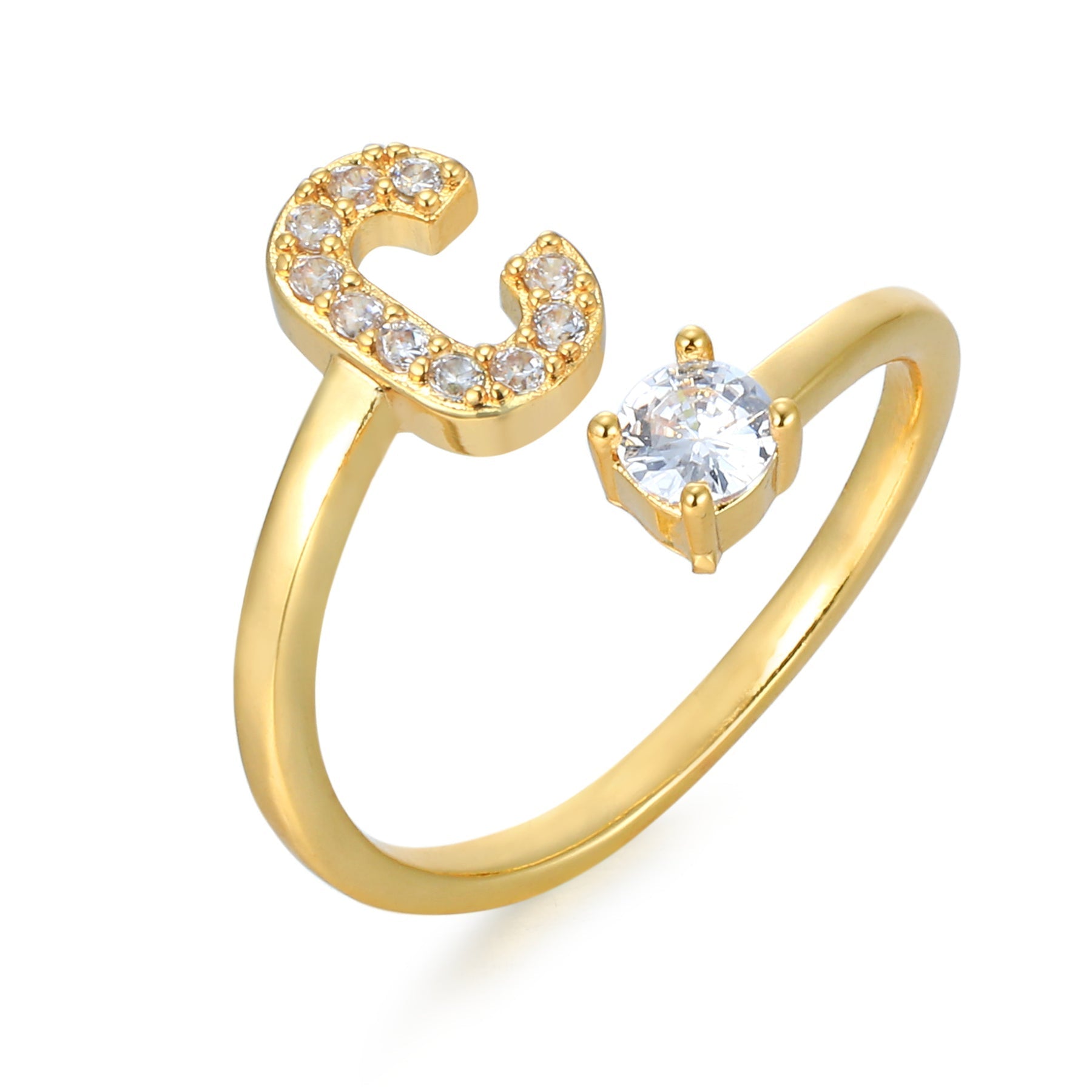 CharmBand | Personlig & Elegant Bogstavring Guld C Nuvenci.dk