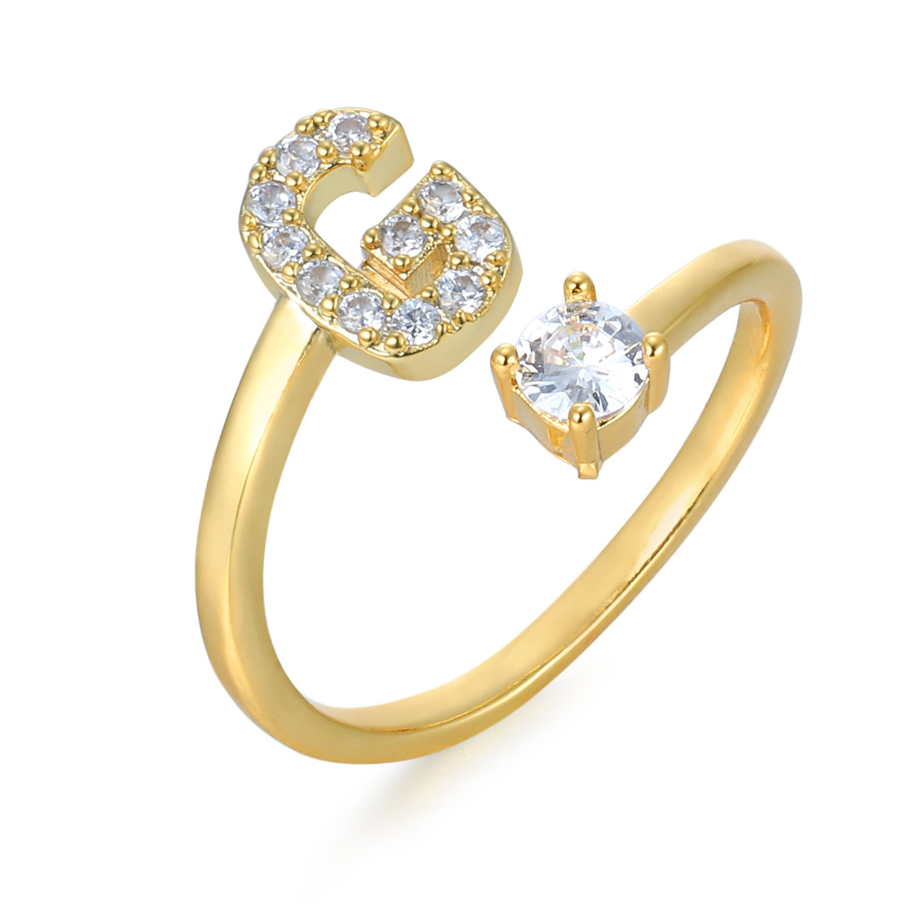 CharmBand | Personlig & Elegant Bogstavring Guld G Nuvenci.dk