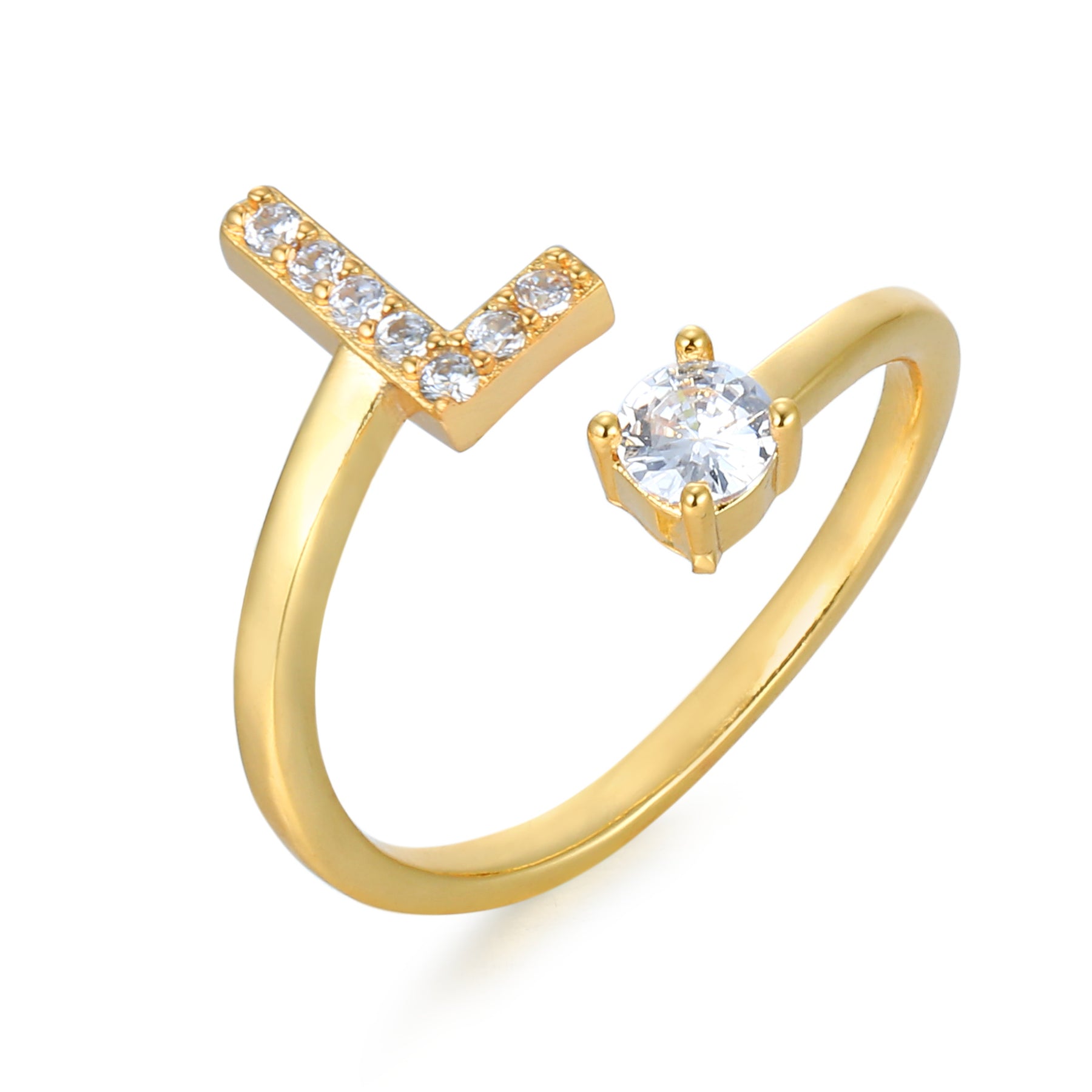 CharmBand | Personlig & Elegant Bogstavring Guld L Nuvenci.dk