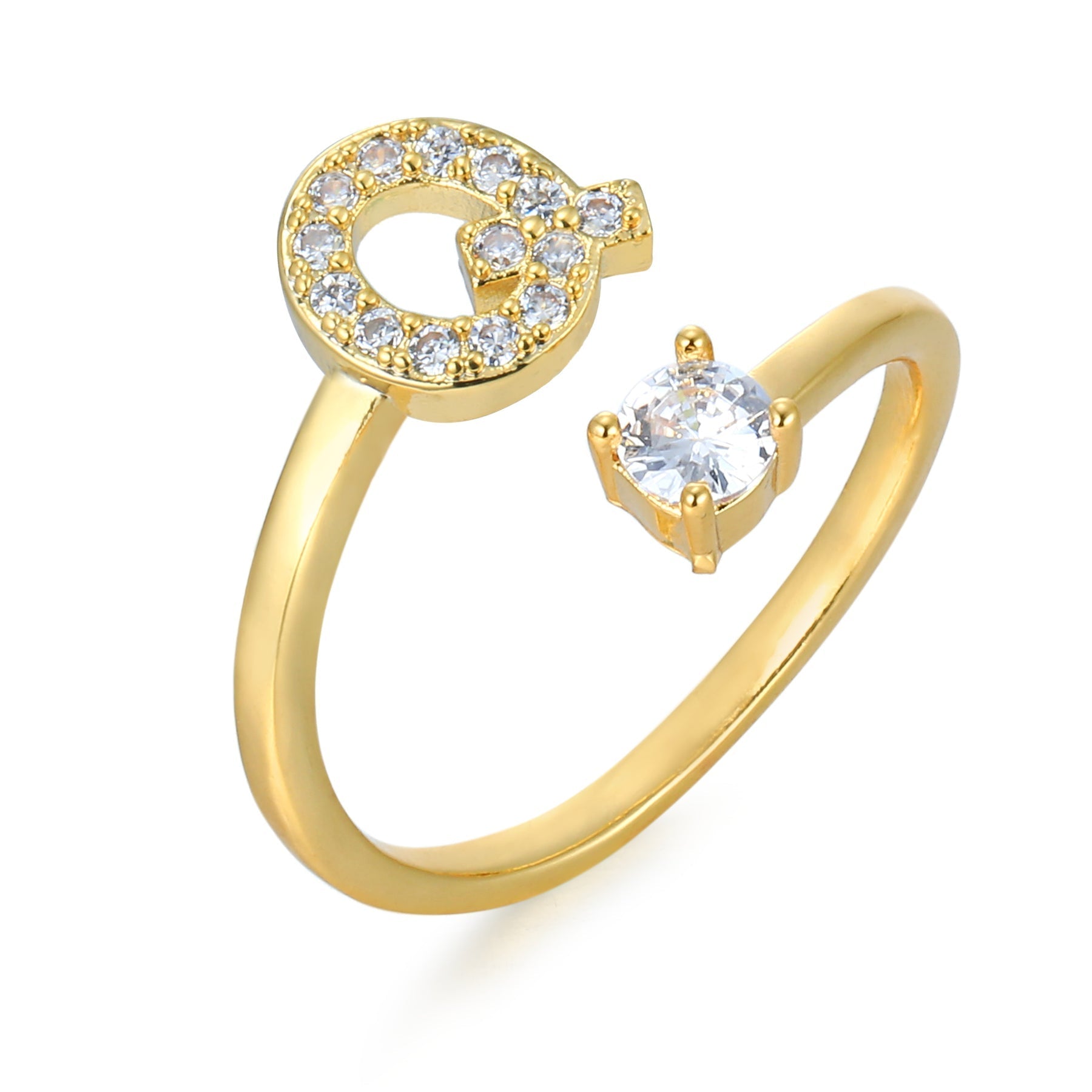 CharmBand | Personlig & Elegant Bogstavring Guld Q Nuvenci.dk