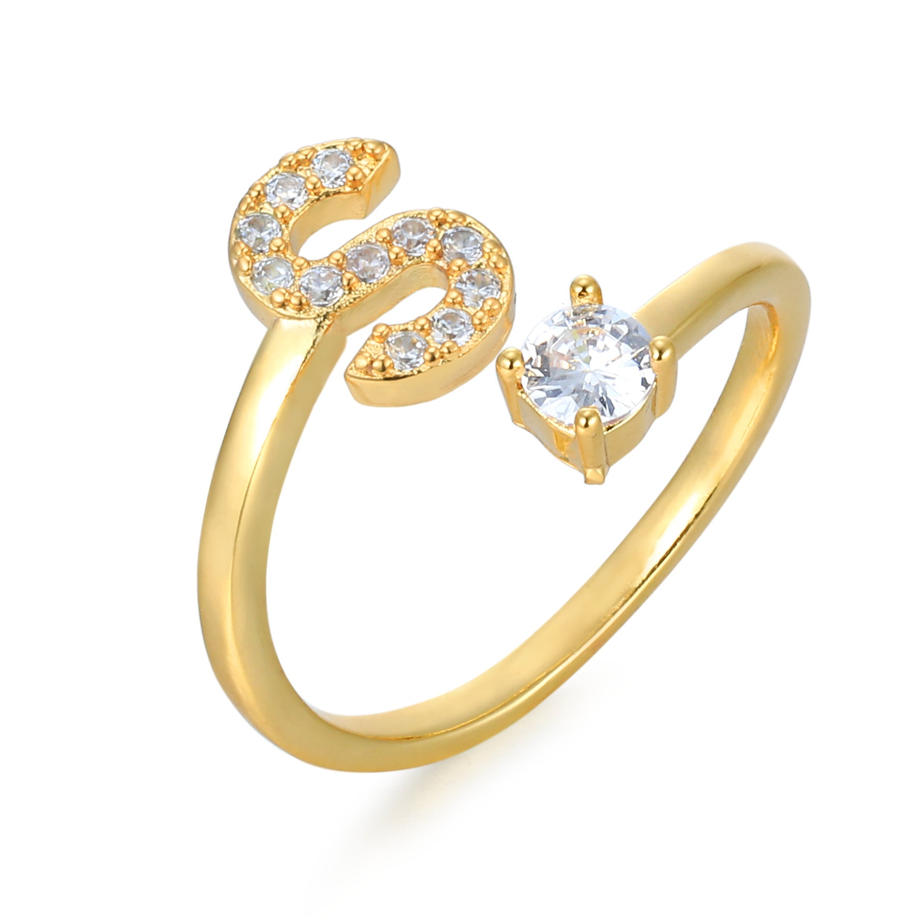 CharmBand | Personlig & Elegant Bogstavring Guld S Nuvenci.dk