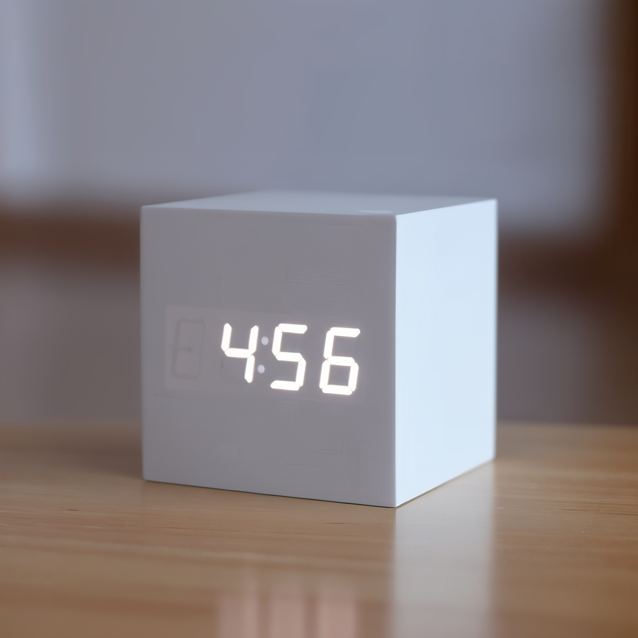 ClockyCube | Digitalt Vækkeur – Klar Visning og Smart Funktioner Hvid-Hvid Nuvenci.dk