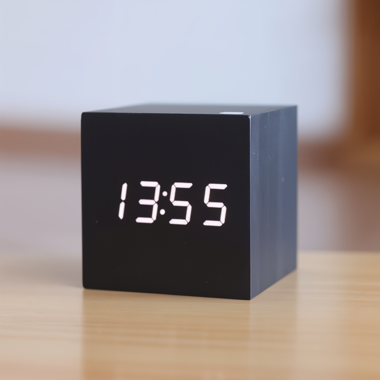 ClockyCube | Digitalt Vækkeur – Klar Visning og Smart Funktioner Sort-Hvid Nuvenci.dk