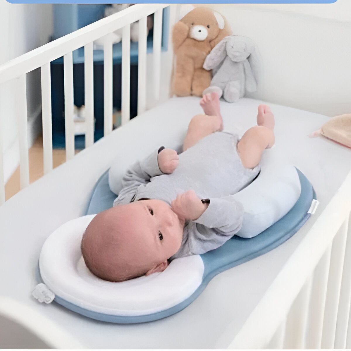 ComfortNest | Justerbart Babybed Forebyg Plagiocefalie, Forbedrer Fordøjelsen, Komfortabelt Blå Nuvenci.dk