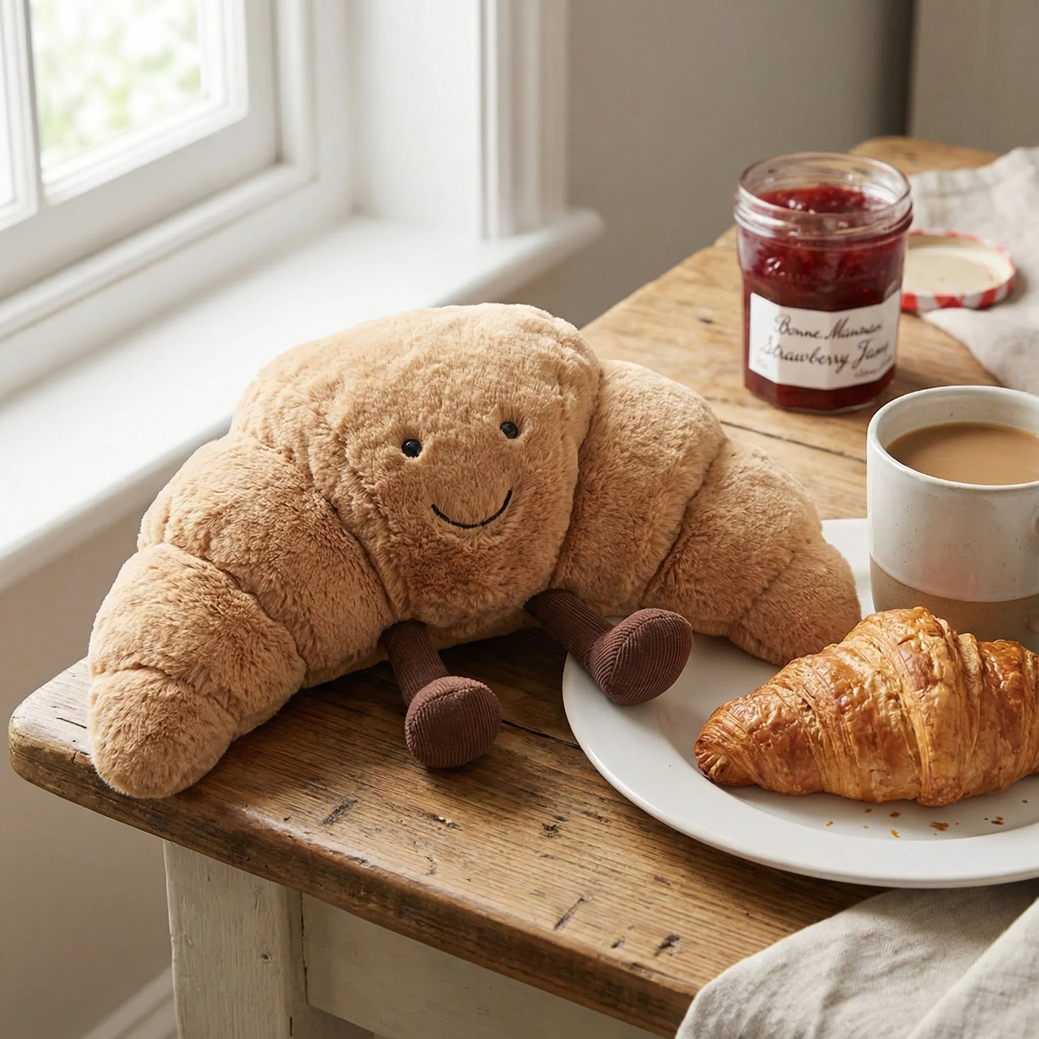 Croissnuggle - Blød Krammebamse I Croissantform Nuvenci.dk