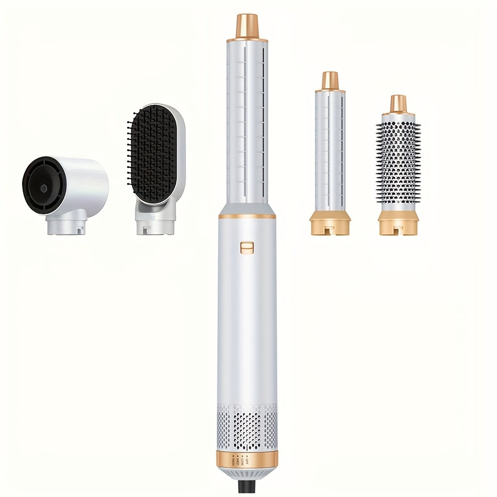 CurlMate | 5-i-1 Hårtørrer & Multistyler til Perfekte Krøller og Glat Hår Hvid Nuvenci.dk