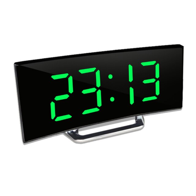 CurveClock | LED Digital Vækkeur med Buet Skærm og Automatisk Lys Nuvenci.dk