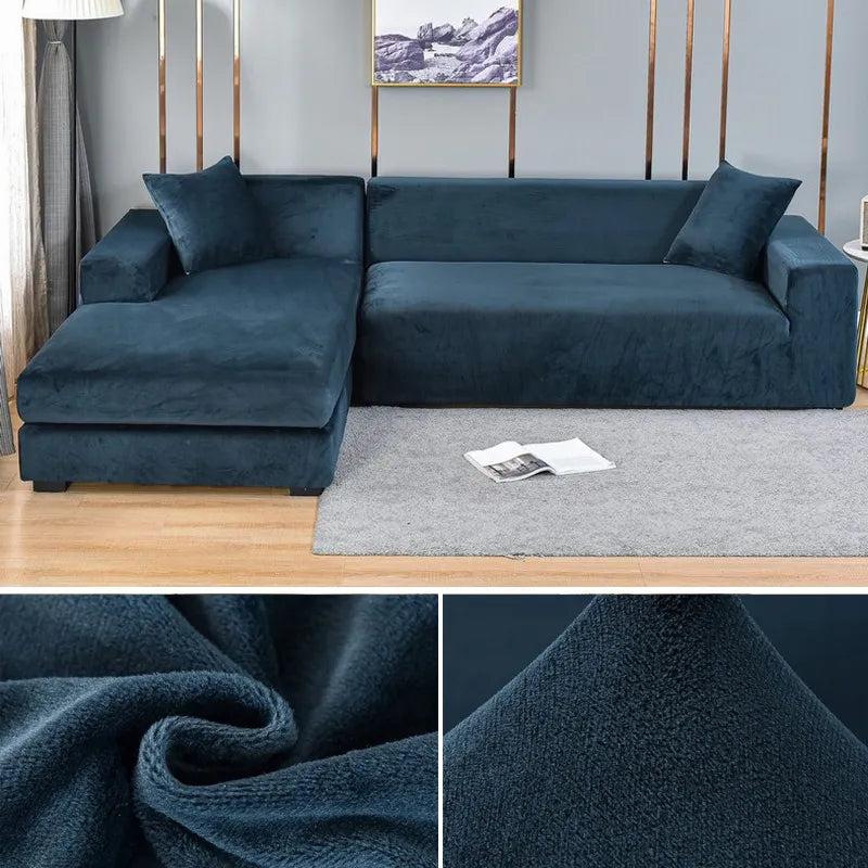CushionEase | Stilfuldt Stræksbetræk til Sofa Mørkeblå Nuvenci.dk