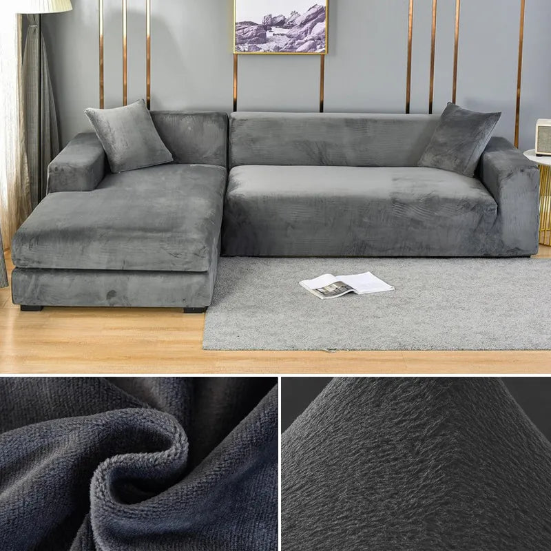 CushionEase | Stilfuldt Stræksbetræk til Sofa Mørkegrå Nuvenci.dk