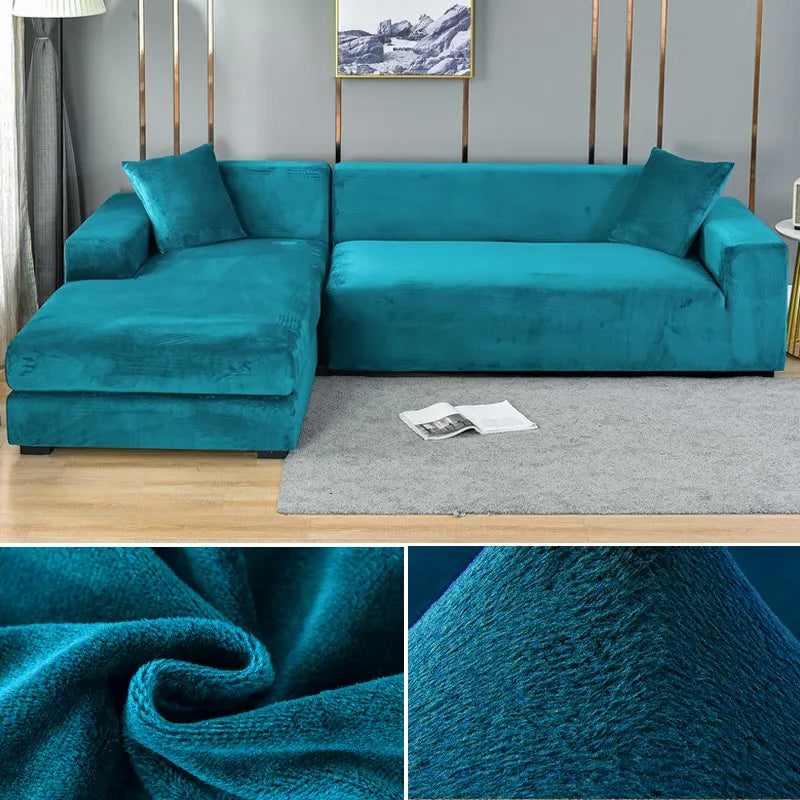 CushionEase | Stilfuldt Stræksbetræk til Sofa Oceansk blå Nuvenci.dk