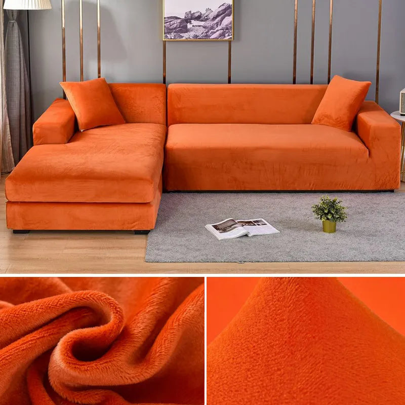 CushionEase | Stilfuldt Stræksbetræk til Sofa Orange Nuvenci.dk
