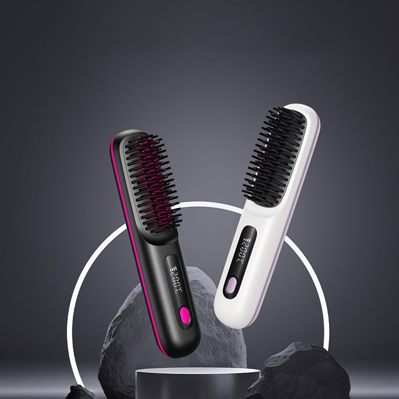 GlowStraight | Hårkam – Sikker Anti-Skalde USB Opladning