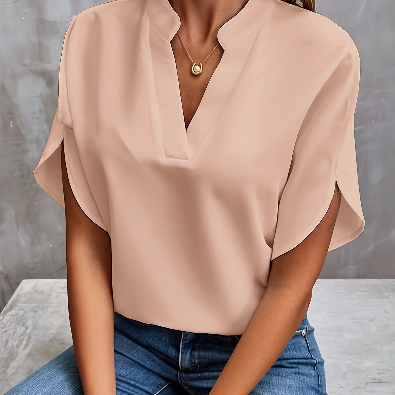 Eleanor | Stilfuld Bluse til Enhver Lejlighed | Dame Abrikos Nuvenci.dk