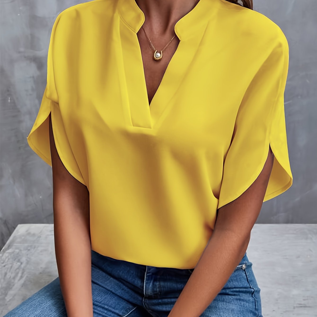 Eleanor | Stilfuld Bluse til Enhver Lejlighed | Dame Gul Nuvenci.dk