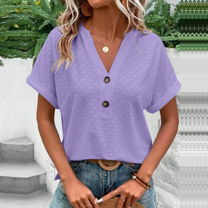 Elidia | Damebluse – Elegant Komfort og Stil Lilla Nuvenci.dk