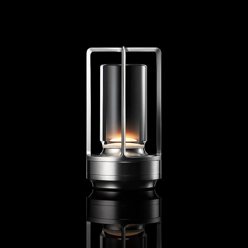 EmberWave | LED Bordlampe – Dæmpbar Belysning for Hygge Sølv Nuvenci.dk