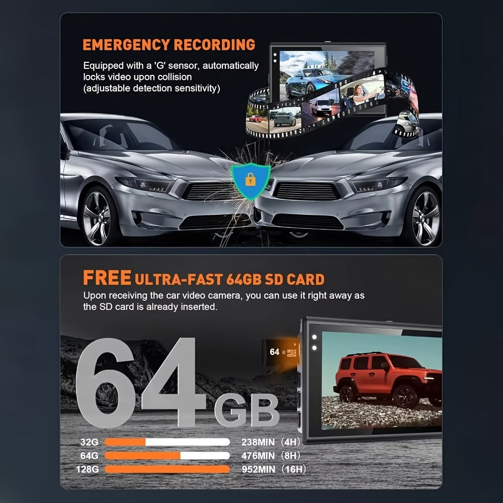 RoadGuard | Dobbeltlinse Bilkamera til Dag- og Natoptagelse