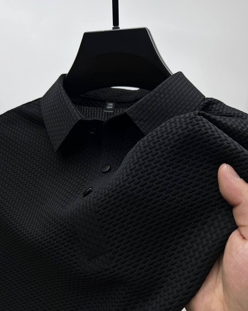 Felix | Elegant Komfort Poloshirt | Herremode Sort Nuvenci.dk