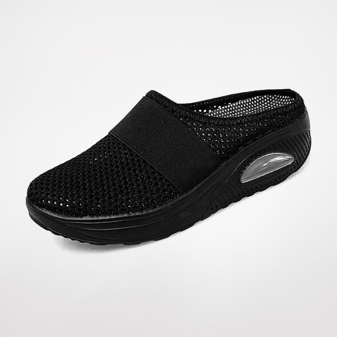 FlexiComfort | Orthopediske Hjemmesko Dame Non-Slip Design for Daglig Komfort Sort Nuvenci.dk