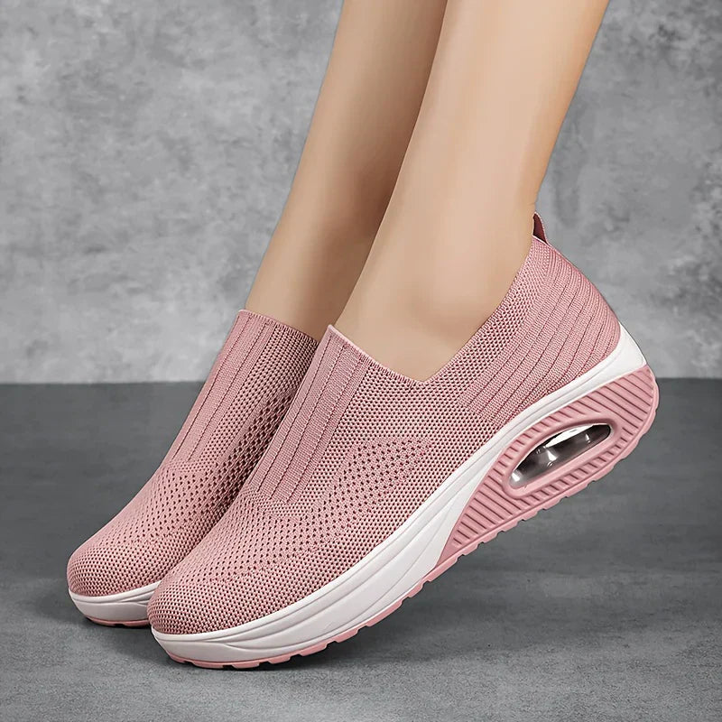 FlexiStep | Ortopædiske Slip-On Sneakers for maksimal komfort Rosa Nuvenci.dk