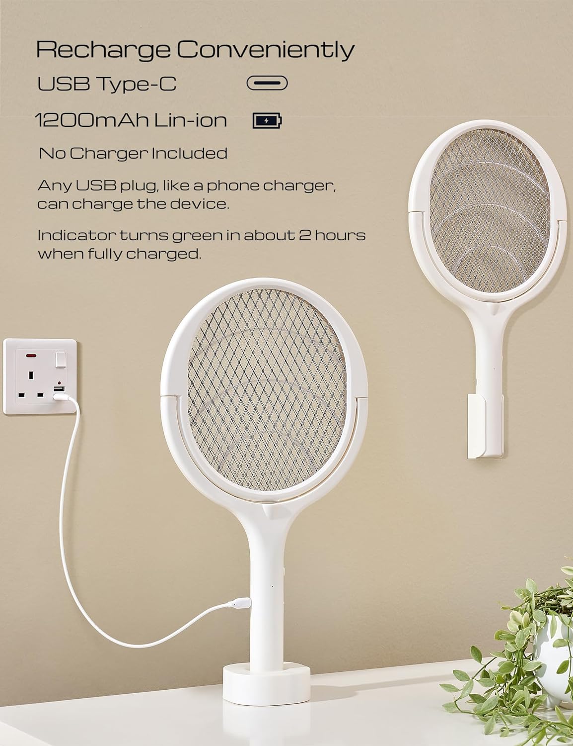 FlyRacket | Genopladelig elektrisk fluefangst Nuvenci.dk