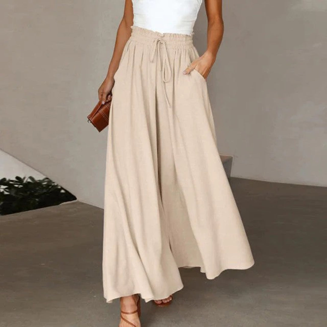 Freya | Elegante Bukser med Løs Komfort | Damemode Beige Nuvenci.dk