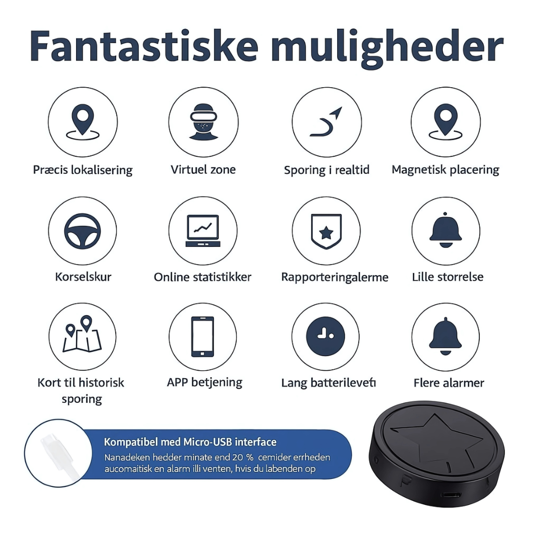 Geopod til bil | Magnetisk Mini GPS-tracker til Live Overvågning Nuvenci.dk