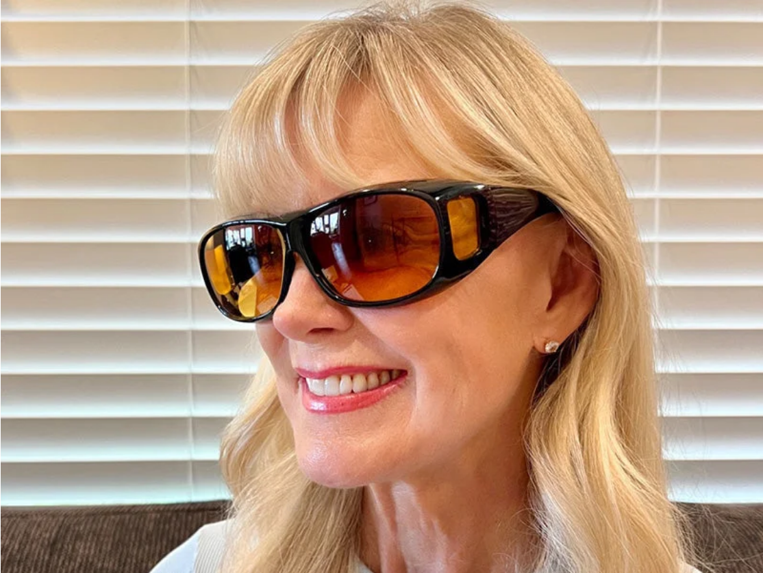 GlareCut | Nattkørebukser med orangetoner mod billygter Nuvenci.dk