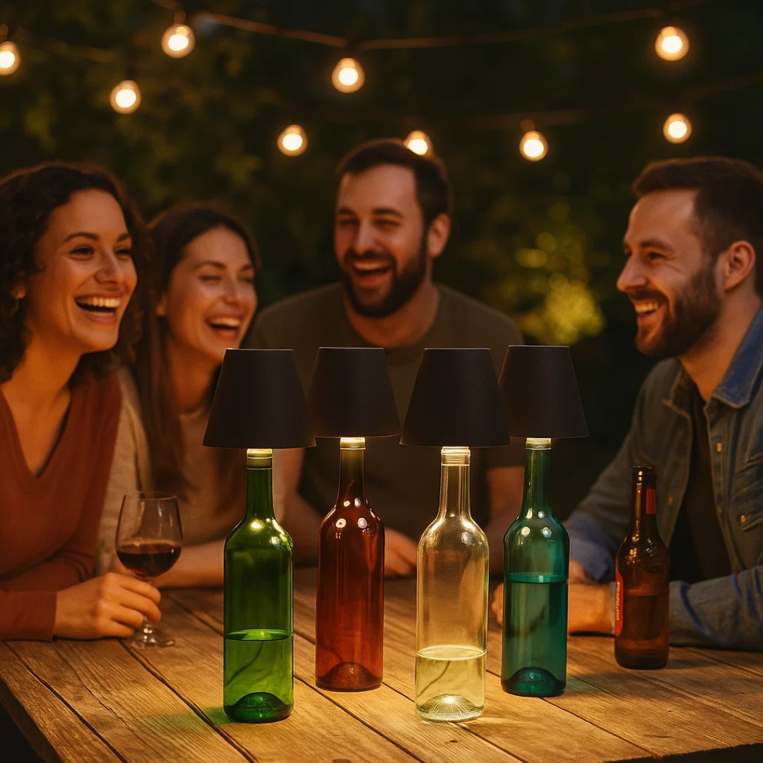 GlowBottle | Bæredygtig LED-flaskelampe Nuvenci.dk