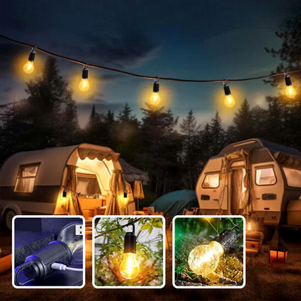 GlowCamp | Genopladelig Retro-lampe til indendørs og udendørs brug Nuvenci.dk