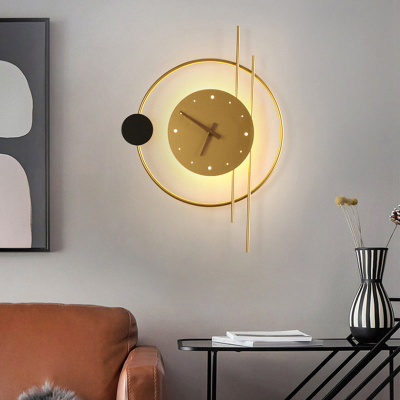 GlowClock | Moderne Væglampe Med Ur Guld Nuvenci.dk