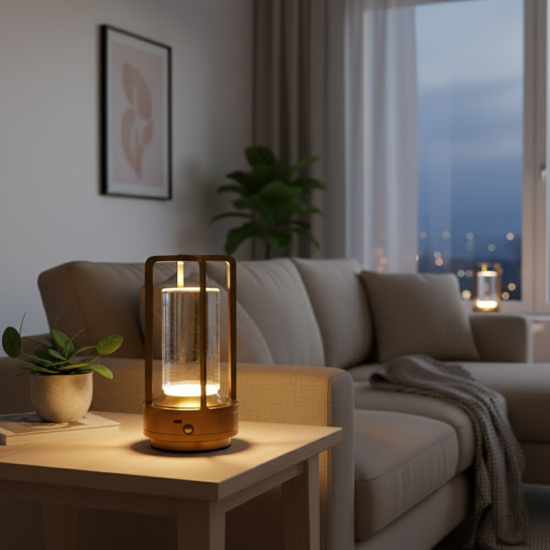 GlowEase | LED Bordlampe – Justerbar Hyggebelysning Nuvenci.dk