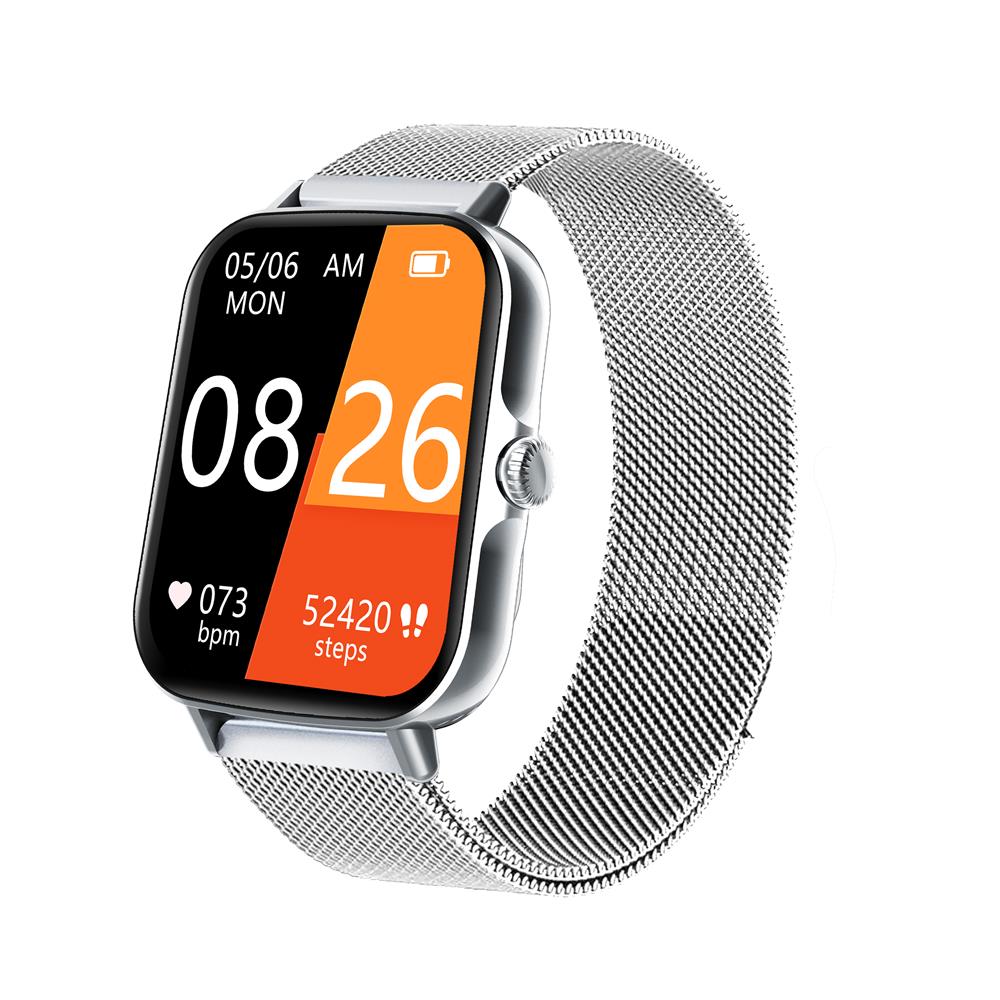 HealthSync | Avanceret sundhedsovervågnings-smartwatch F107 Sølv Sølv Milano Nuvenci.dk