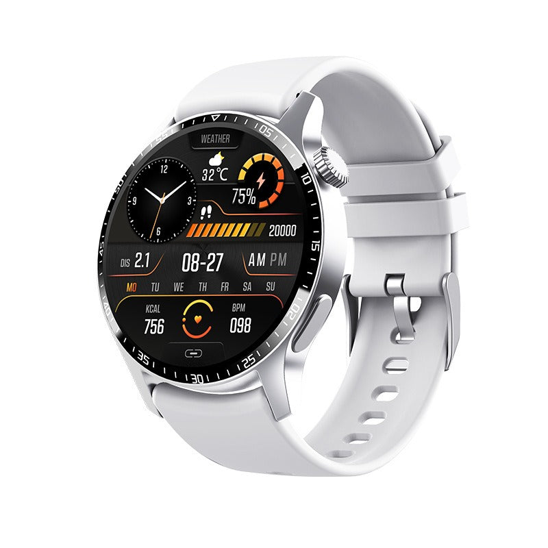 HealthSync | Avanceret sundhedsovervågnings-smartwatch F207 Sølvsilicone Nuvenci.dk