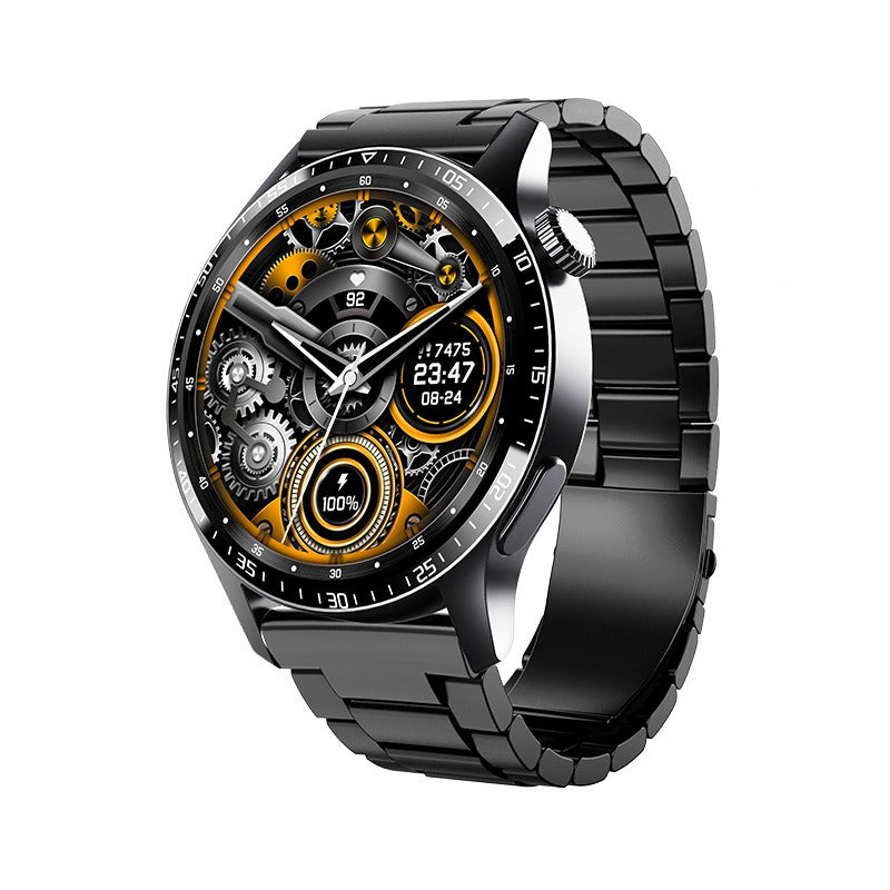 HealthSync | Avanceret sundhedsovervågnings-smartwatch F207 Sortstål Nuvenci.dk